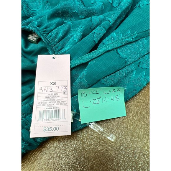 Women's Midi Cloud Embroidered Sleeve-Less Dress - Wild Fable Teal XS - Picture 7 of 8